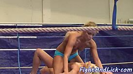 Smalltit Wrestling Lesbos Tease with Tender Touches