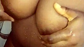 ebony fucking herself in the bathroom