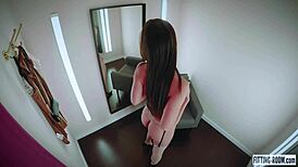 little caprice masturbates in changing room wearing stockings