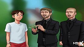 My friend dives into mature pussy in Summertime Saga episode 32 😏