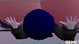 Giantess succubus encounter in the bedroom.