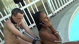 White Slave Ebony Mistress Pool BDSM