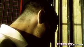 Superb blonde gets hardcore facial cumshot!