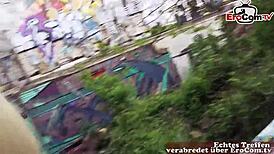 schlanke deutsche blonde milf abgeschleppt für geilen outdoor sex