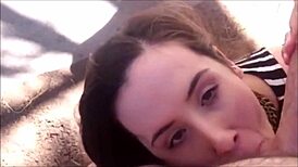 real amateur teen gives outdoor blowjob to couple