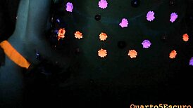 Gaby at the NEON PARTY gets CUM