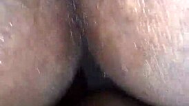 Ebony woman in doggystyle position squirts everywhere while bent over part 2