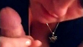 Voluptuous aunt gets sloppy bj, then blowed in her mouth