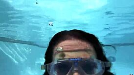 Brunette Cougar Sofie Marie Enjoys Underwater Toy Play