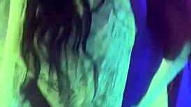 Ebony shemale patravontesse masturbates monster black cock