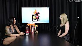 Wow, shy Vivian Lola flashes in sheer red lingerie!