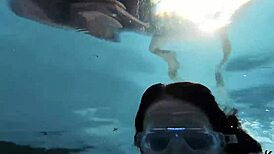 Brunette Cougar Sofie Marie Enjoys Underwater Toy Play