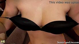 wow, sunny lane fingers her shaved snatch solo... hot! 🔥