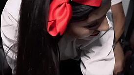 Stepdad fucks stepdaughter Jasmine Vega after class in classroom!