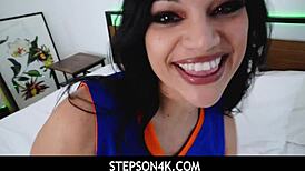 Latina milf stepmother mona azar seduces her stepson with taboo creampie