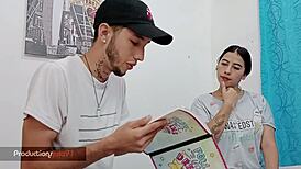 I helped her with homework, and she gave me oral and creampie in return.