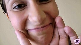 watch this pregnant cutie take a titty cumshot on her cute body