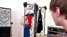 Horny brunette milf with small 18+ tits