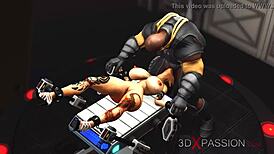 Sci-Fi Hardcore Sexy Cuffed Hottie Bent Over In Lab