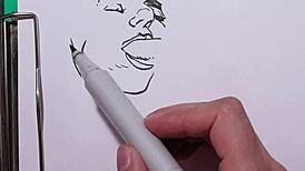 Amateur Painter Draws Erotic Picture Of Blowjob Girl