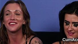 Frisky Idol Receives Facial Cumshot and Gulps Down All the Semen in POV Blowbang