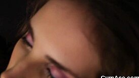 Hot Peach Receives Huge Sperm Load On Face, Gulping Every Drop In Blowbang Facial