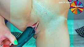 this lil college girl playin' with her big dildos on cam