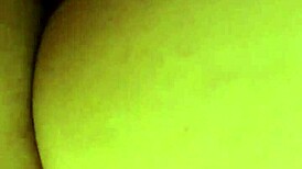 Latina bent over in hotel for doggystyle sex ending in creampie.