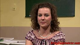 Ever seen a cute student disciplined with pussy toys?