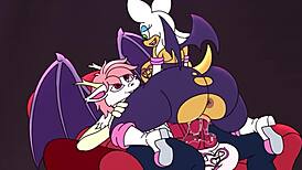 Rouge the bat casually rides on big biscuits in hentai