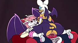 Rouge the bat casually rides on big biscuits in hentai