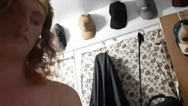 Intriguing Cosplay Scene with Hot Young 18+ Redhead Sucking Candy