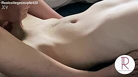 Naughty College Girl Handcuffs and Sucks Boyfriend's Cock Blindfolded