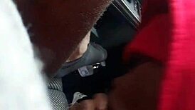 Getting a sloppy blowjob in the car from this ebony babe 😏