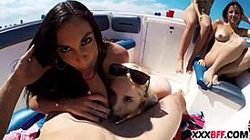 Sexy Petite Teens Fuck Hard in Lesbian Group POV