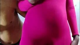 a sexy ebony girl with a big ass gets worshiped and cum on her booty