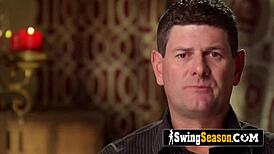 Horny swinger couples naked in volleyball game turning into orgy