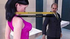 莫妮卡在时尚生意冒险中厕所里两次吸鸡巴