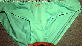 Watch me masturbate and cum in my best friend's favorite blue panties!