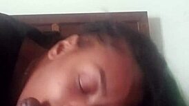 Beauty Sucks Cock and Swallows Cum in Suggestive Blowjob Scene