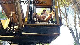 Hey, why’s this busty sailorgirl getting soaked on a tractor like that?