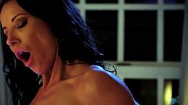 Vampire Angel Dark seduces and scissors busty Jessica Ryan with kinky toys