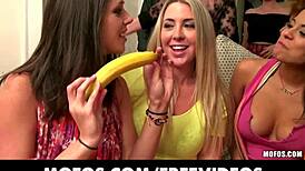 three amateurs watch house party turn into orgy 😈