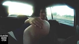 Fat Couple Sucks Cock In Moving Car For Public Cumshot