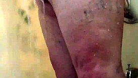 Fat Redheaded Guy Scrubs Gay Cock in Shower