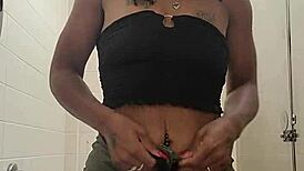 Bold Public Bathroom Peeing Adventure With Worker Nearby