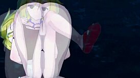 Anna uses her dripping wet pussy to perform an exorcism in Shaman King hentai