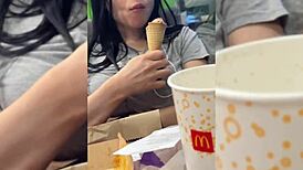 My friend uses me as dessert and finishes inside