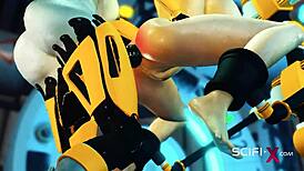 Horny Futa Android Cuffed And Fucked, Feeling Intense Pleasure