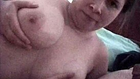 Busty Brunette's Cheeky Blowjob Ends With Cum In Mouth.